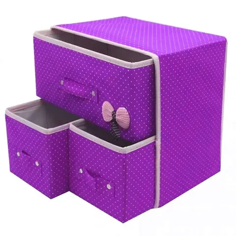 Flipco Storage Boxes Cube Collapsible Storage Bins Foldable Drawer Units Fabric Cabinet Closet Storage Organizer for Underwear 2 Layers 3 Drawers Foldable Storage Drawer