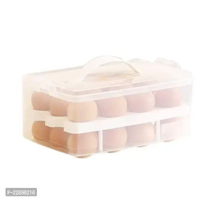 FLIPXEN Plastic Clear 24-Eggs Storage Organizer for Kitchen Refrigerator