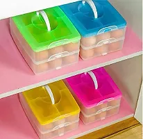 Flipco 2-Layer Food Storage Container with Egg Holder Trays, Medium Clear-thumb4