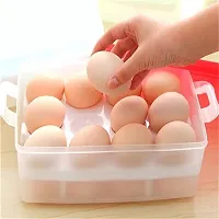 FLIPXEN Plastic Clear 24-Eggs Storage Organizer for Kitchen Refrigerator-thumb2