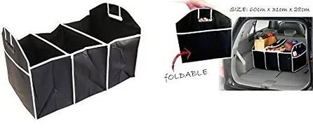 Flipco 2-in-1 Collapsible Fabric Trunk Organizer and Cooler Folding Flat Storage;Black-thumb2