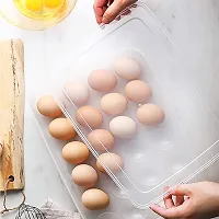 FLIPXEN Covered Egg Holders for Refrigerator, Clear 24 Deviled Egg Tray Storage Box Dispenser Stackable Plastic Eggs Containers-thumb1