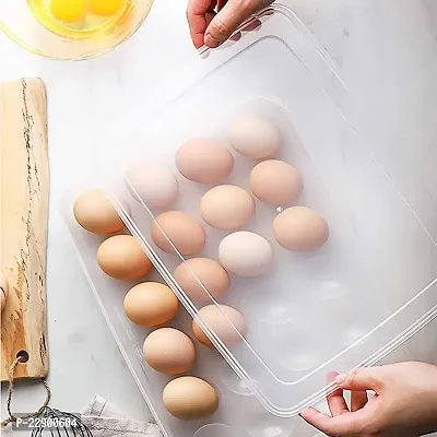 FLIPXEN Covered Egg Holders for Refrigerator, Clear 24 Deviled Egg Tray Storage Box Dispenser Stackable Plastic Eggs Containers-thumb2