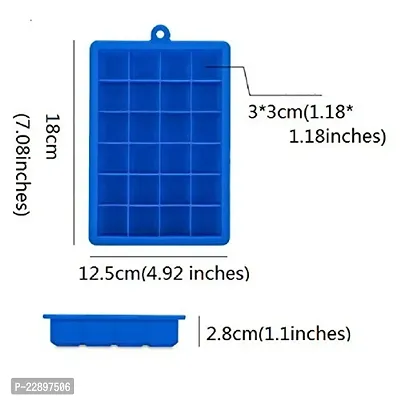 Flipco 24 Square Cube 1.1 Inch Cube Silicone Ice Cube Tray - Ice Molds - Chocolate Mold - Candy Mold - Makes 24 Cubes (Turquoise)-thumb2