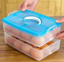 Flipco 2-Layer Food Storage Container with Egg Holder Trays, Medium Clear-thumb3