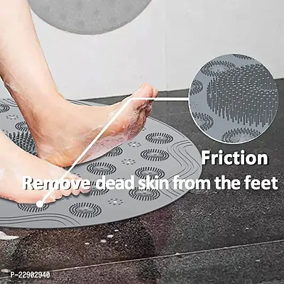 FLIPXEN Portible Foot Brush Scrubber Massage Anti Slip Shower Mats Bath Wash Cushion Tub Mat Foot Acupressure Silicone mat Bathroom Floor mat-thumb3