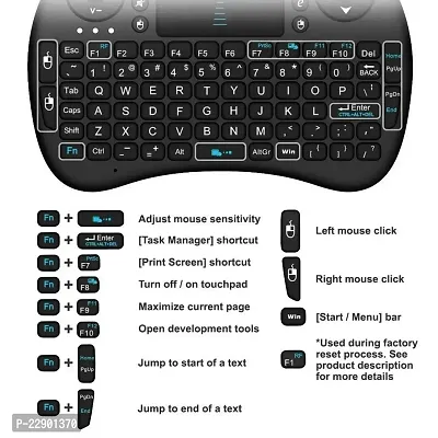 Flipco Mini Computer Keyboard Combo of Mini Keyboard with Touchpad Mini Wireless Keyboard with Touchpad and Multimedia Keys for Android TV Box Smart TV-thumb4