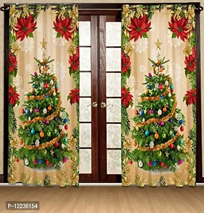 Stylish Multicoloured Polyester Printed Door Curtains Pack Of 2-thumb0