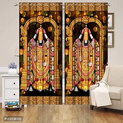 Stylish Multicoloured Polyester Printed Door Curtains Pack Of 2-thumb0