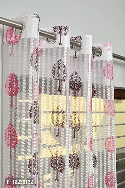 Stylish Pink Polyester Solid Door Curtains-thumb0