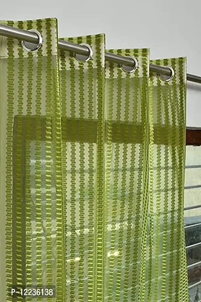 Stylish Green Polyester Solid Door Curtains-thumb0