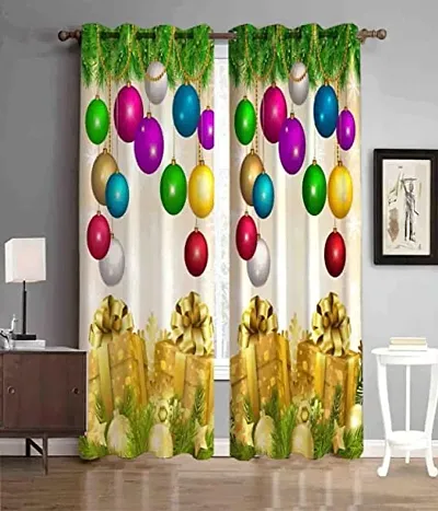 Set of 2- Polyester Cartoon Digital Printed Door Curtains