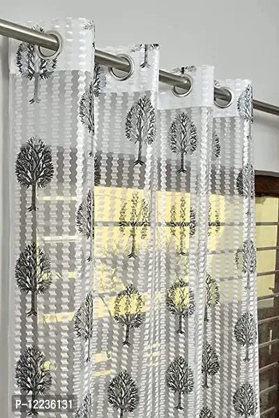 Stylish Grey Polyester Solid Door Curtains