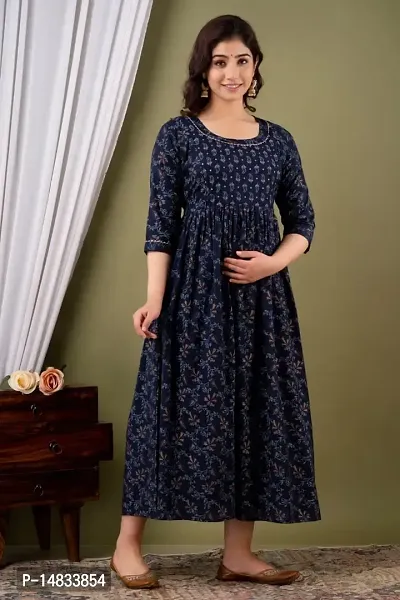 Classic Cotton Printed Maternity Kurtis for Women-thumb2