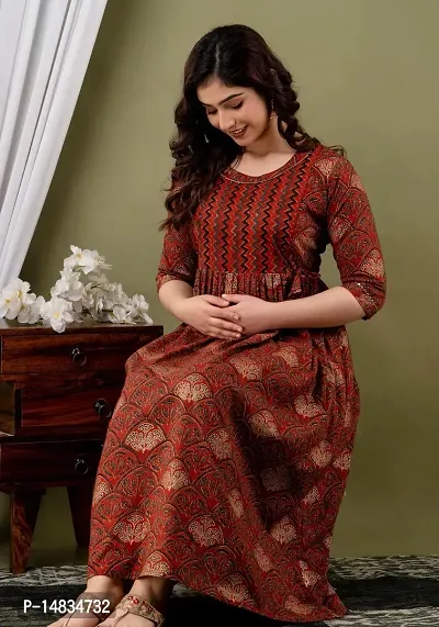 Classic Cotton Printed Maternity Kurtis for Women-thumb2