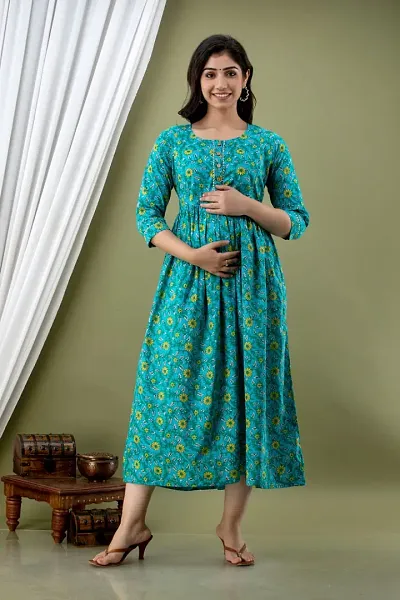 Cotton Printed Maternity Gown