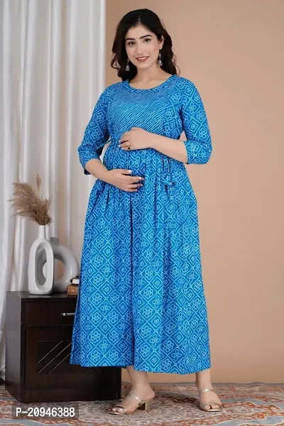 Cotton maternity gown with yog-thumb2