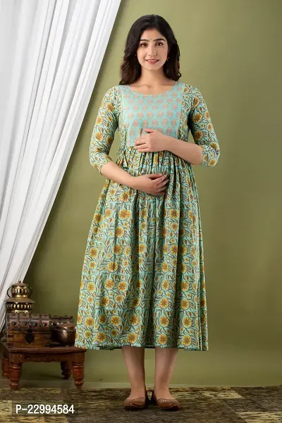 Classic Cotton Printed Maternity Kurtis for Women-thumb5