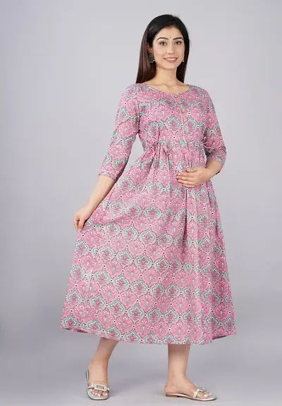 Classic Cotton Printed Maternity Kurti