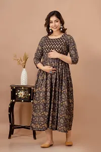 Beautiful Cotton Stitched Printed Maternity Feeding Kurta for Women-thumb1