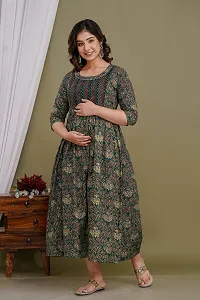 Beautiful Cotton Stitched Printed Maternity Feeding Kurta for Women-thumb2