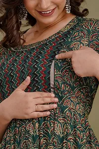 Beautiful Cotton Stitched Printed Maternity Feeding Kurta for Women-thumb3