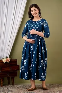 Black fly pathaka  Cotton Printed Maternity And Feeding Kurti Combo Of 2-thumb1