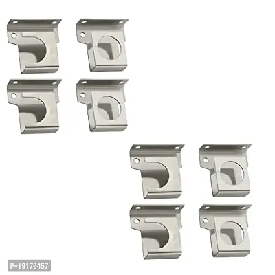 4ever Stainless Steel Solid 25 mm Curtain Rod Universal Wall to Wall Bracket for Door and Windows - Pack of 4 Pair