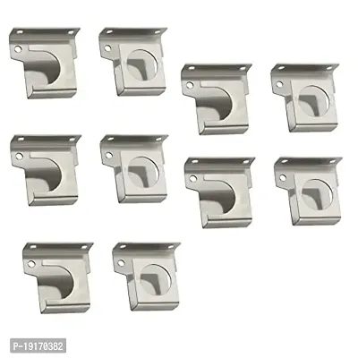 4ever Stainless Steel Solid 25 mm Curtain Rod Universal Wall to Wall Bracket for Door and Windows - Pack of 5 Pair
