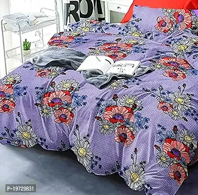 Nilotpal Suprema Purple Blue 108x108 Double Bedsheet with 2 Pillow case