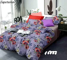 Nilotpal Suprema Purple Blue 108x108 Double Bedsheet with 2 Pillow case-thumb1