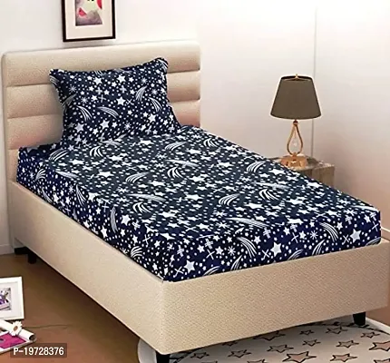 Blue Star Single Bedsheet with 1 Pillow Cover-thumb0