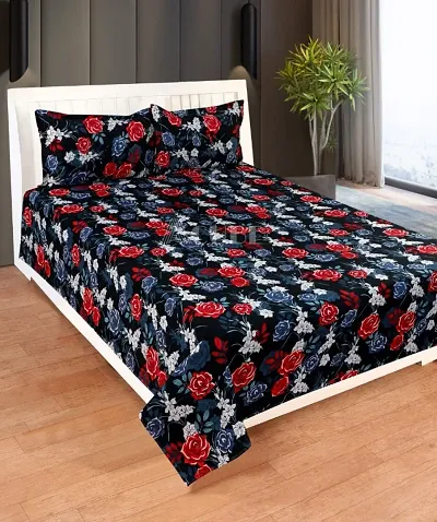 Glace Cotton Double Bedsheet With 2 Pillow Cover