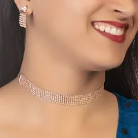 Shop4dreams Jewellery Set for Women CZ Diamond Combo of Necklace Set with Earrings for Girls and Women (RoseGold-AD6Line)-thumb1