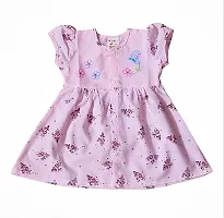 Nutty Bunny Baby Girl Cotton Knee Length A-line Half Sleeves Frock (Set of 3)-thumb1