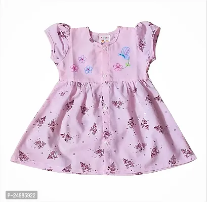 Nutty Bunny Baby Girl Cotton Knee Length A-line Half Sleeves Frock (Set of 3)-thumb2