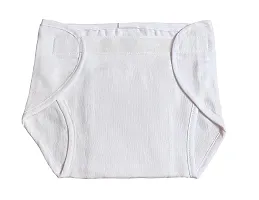 Shop4Dreams New Just Born Inside Outside Cotton Reusable Washable Flap Over Snap Nappies Diaper Langot for Baby Pack of 6 White-thumb1