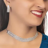 Shop4dreams Jewellery Set for Women CZ Diamond Combo of Necklace Set with Earrings for Girls and Women (Rhodium-AD6Line)-thumb1