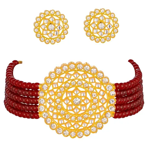 Shop4Dreams Pearl Kundan Choker Necklaces Jewelery/Imitation Sets/Jualry/Jwellry Set/Jewellery Set For Women