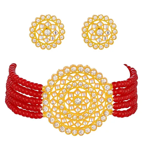 Shop4Dreams Pearl Kundan Choker Necklaces Jewelery/Imitation Sets/Jualry/Jwellry Set/Jewellery Set For Women
