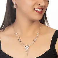 Shop4dreams Jewellery Set for Women CZ Diamond Combo of Necklace Set with Earrings for Girls and Women (RoseGold-AD507)-thumb1