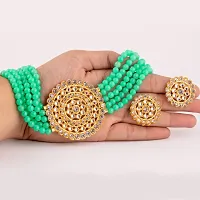 Shop4Dreams Pearl Kundan Choker Necklaces Jewelery/Imitation Sets/Jualry/Jwellry Set/Jewellery Set For Women (Light Green)-thumb3