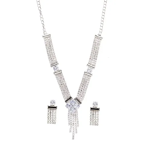 Shop4dreams Jewellery Set for Women CZ Diamond Combo of Necklace Set with Earrings for Girls and Women