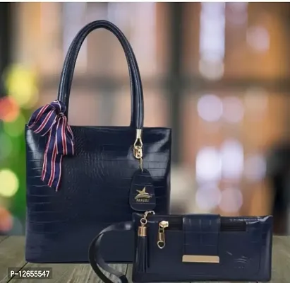 Fancy PU Handbag For Women- 2 Pieces-thumb0