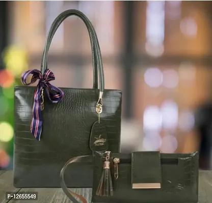 Fancy PU Handbag For Women- 2 Pieces