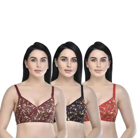 Shanaya Moda Cotton Padded Non Wired Bra Pack of 3