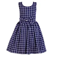 Shanaya Moda Casual Frock for Baby Girls,Blue Printed and Nevy Check,Pack of 2-thumb1