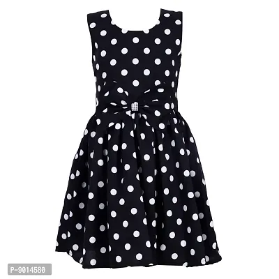 Shanaya Moda Casual Frock for Baby Girls,Blue Printed and Black Polka, Size 18-24 Months,Pack of 2-thumb3