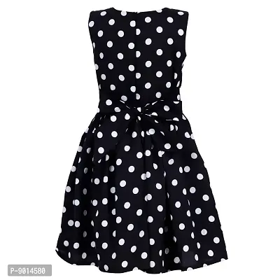 Shanaya Moda Casual Frock for Baby Girls,Blue Printed and Black Polka, Size 18-24 Months,Pack of 2-thumb4