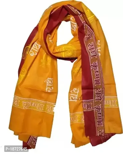 Radhe Radhe Yellow Dark Printed Pure Cotton Men  Women Scarf